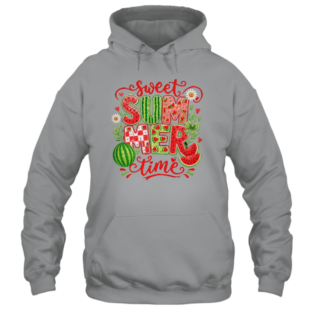 Sweet Summer Time Watermelon Vibes Coquette Bow Girls Women Shirt & Tank Top | teecentury