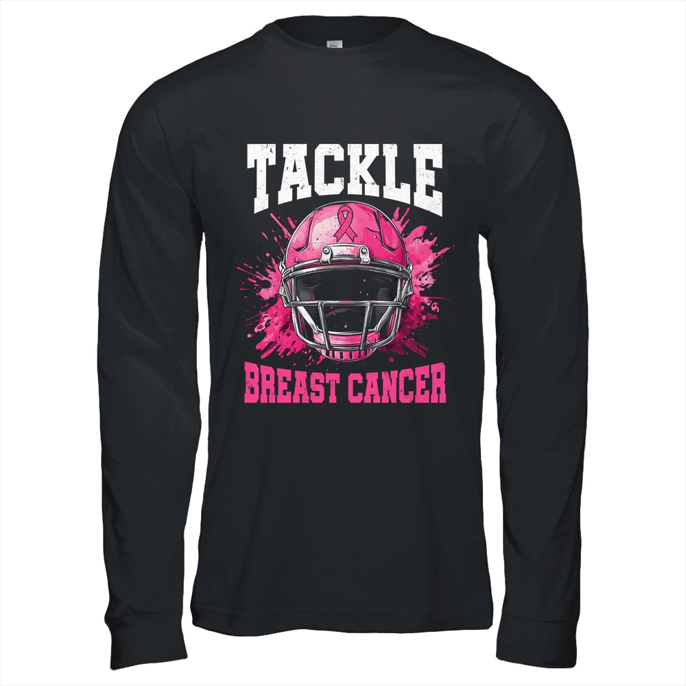 Tackle Football Breast Cancer Awareness Pink Ribbon Boys Shirt & Hoodie | teecentury