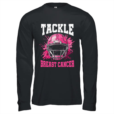 Tackle Football Breast Cancer Awareness Pink Ribbon Boys Shirt & Hoodie | teecentury
