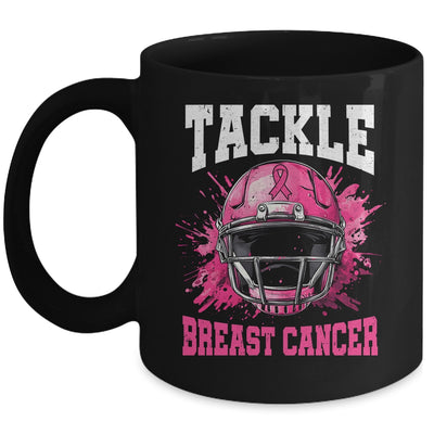 Tackle Football Breast Cancer Awareness Pink Ribbon Boys Mug | teecentury