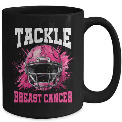 Tackle Football Breast Cancer Awareness Pink Ribbon Boys Mug | teecentury
