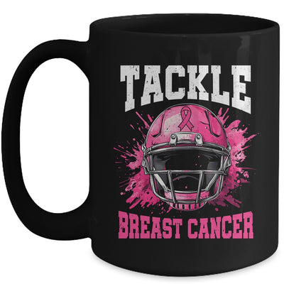 Tackle Football Breast Cancer Awareness Pink Ribbon Boys Mug | teecentury