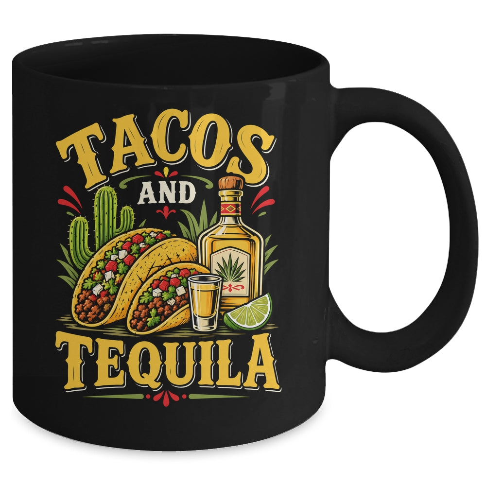 Tacos And Tequila Vintage Mexican Food Drink Lover Design Mug | teecentury