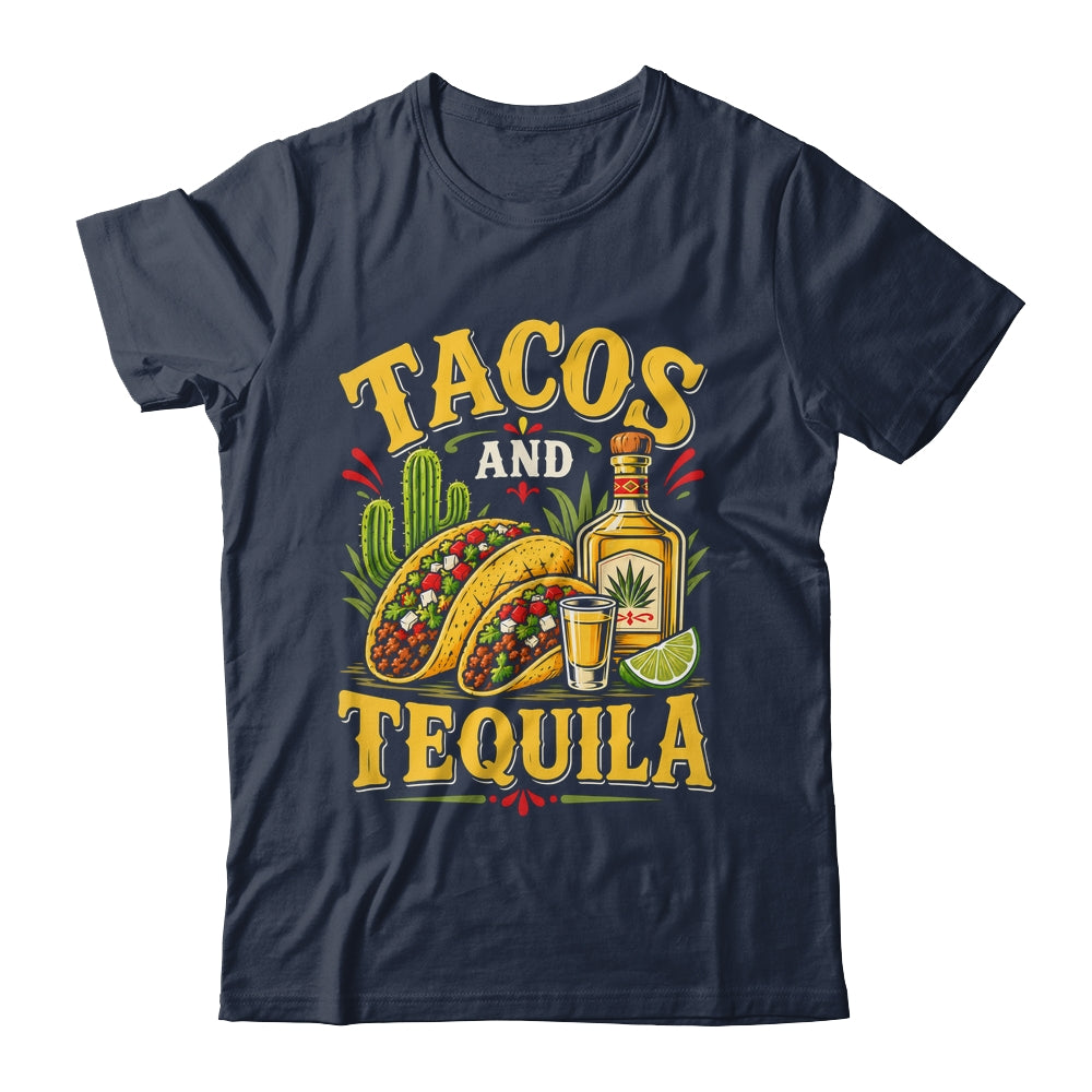 Tacos And Tequila Vintage Mexican Food Drink Lover Design Shirt & Tank Top | teecentury