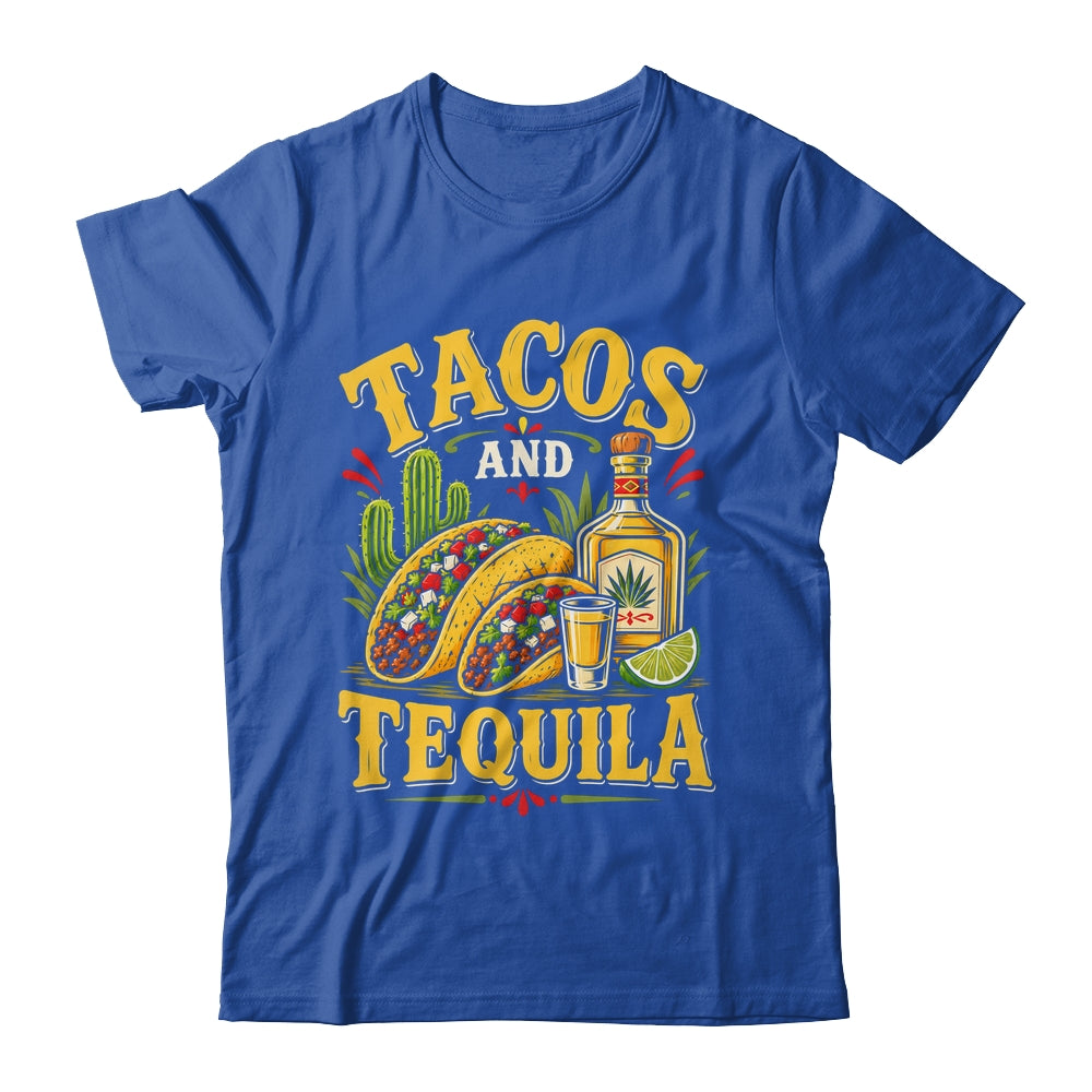 Tacos And Tequila Vintage Mexican Food Drink Lover Design Shirt & Tank Top | teecentury