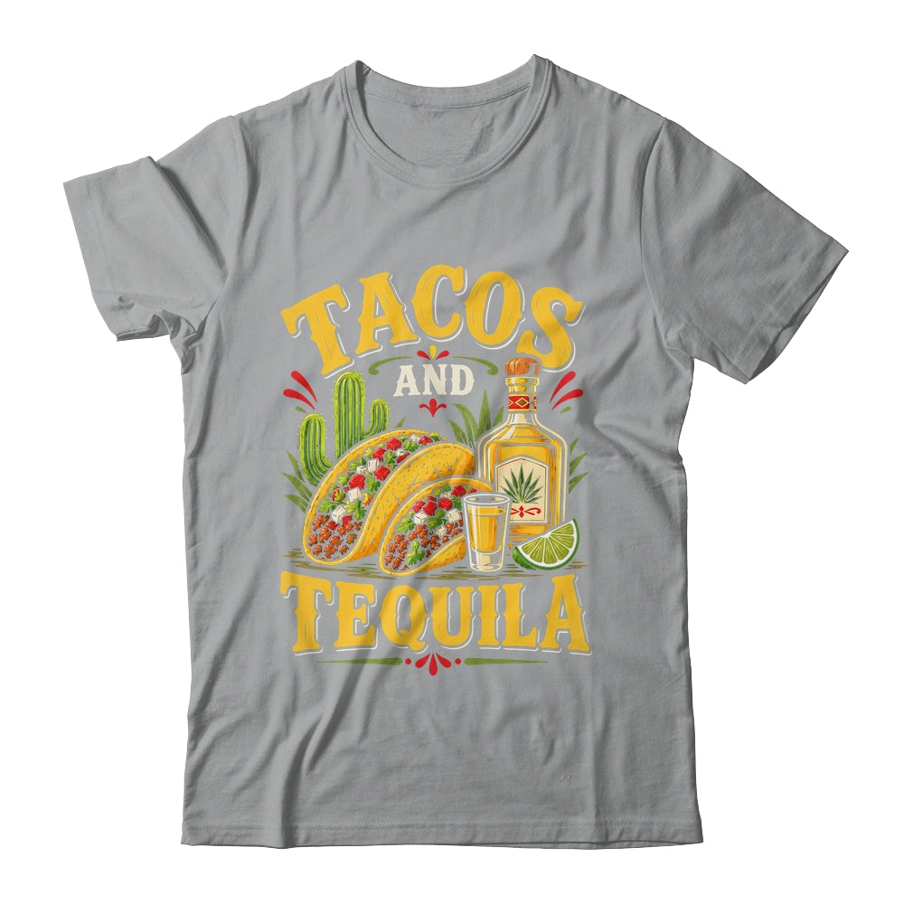 Tacos And Tequila Vintage Mexican Food Drink Lover Design Shirt & Tank Top | teecentury