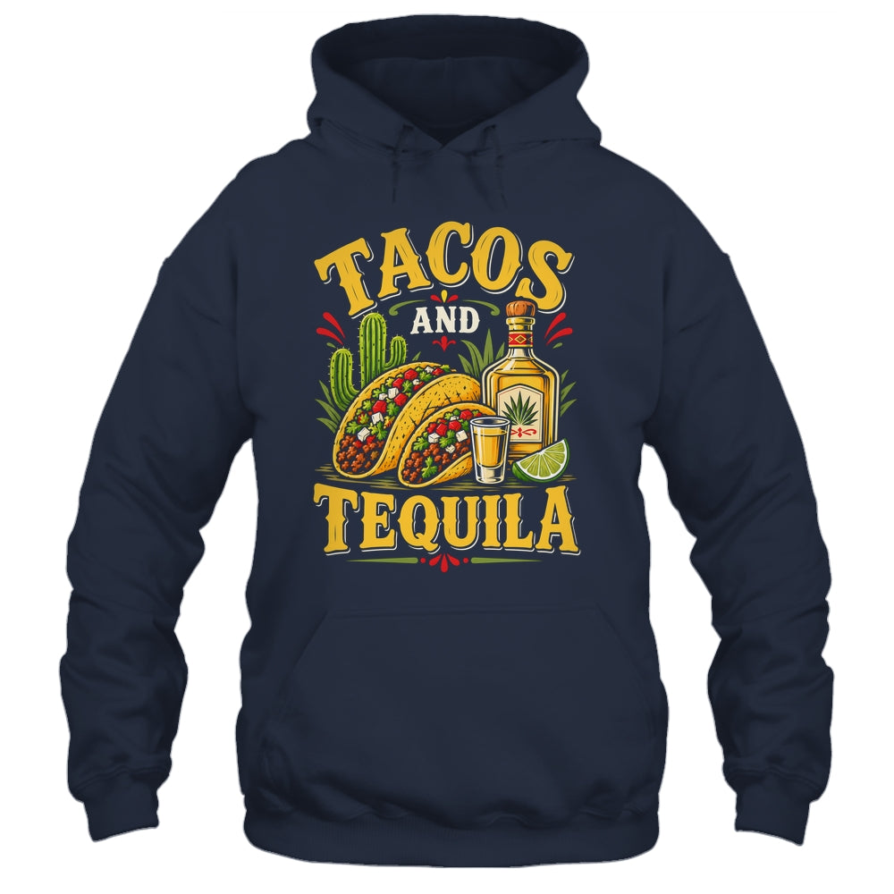 Tacos And Tequila Vintage Mexican Food Drink Lover Design Shirt & Tank Top | teecentury