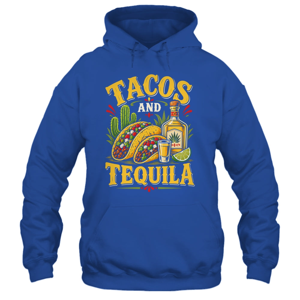Tacos And Tequila Vintage Mexican Food Drink Lover Design Shirt & Tank Top | teecentury