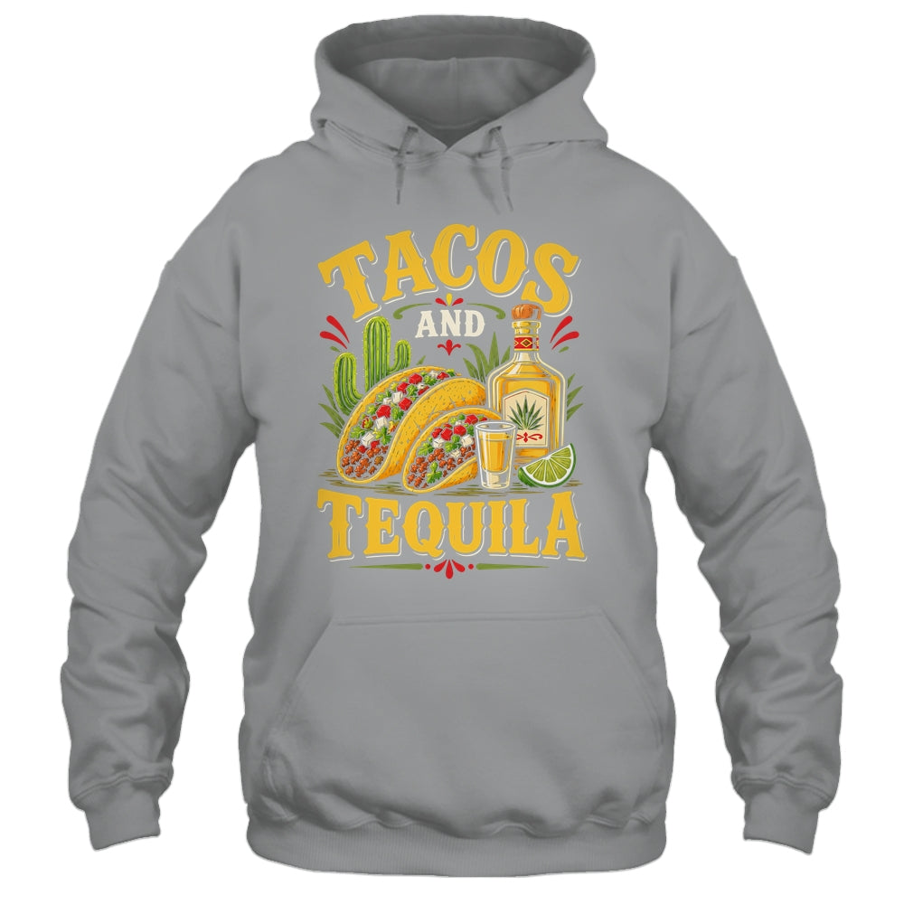 Tacos And Tequila Vintage Mexican Food Drink Lover Design Shirt & Tank Top | teecentury