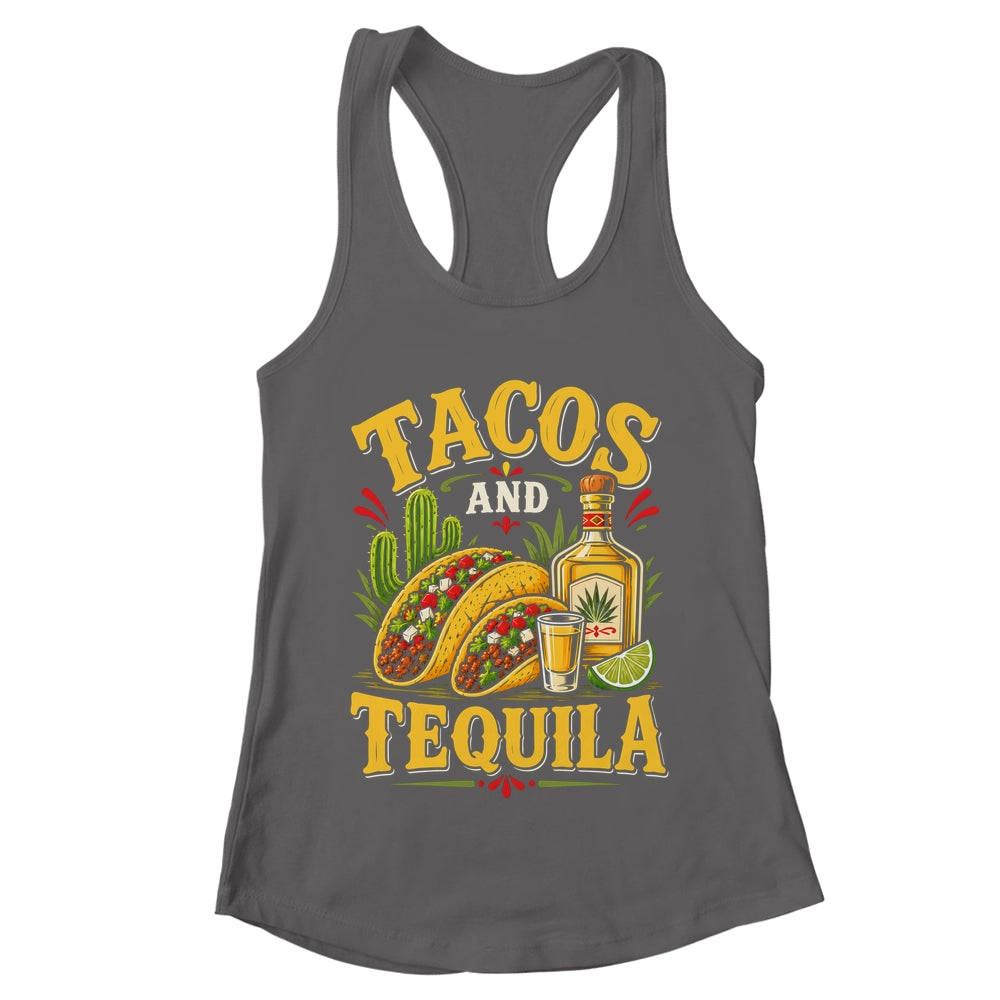 Tacos And Tequila Vintage Mexican Food Drink Lover Design Shirt & Tank Top | teecentury