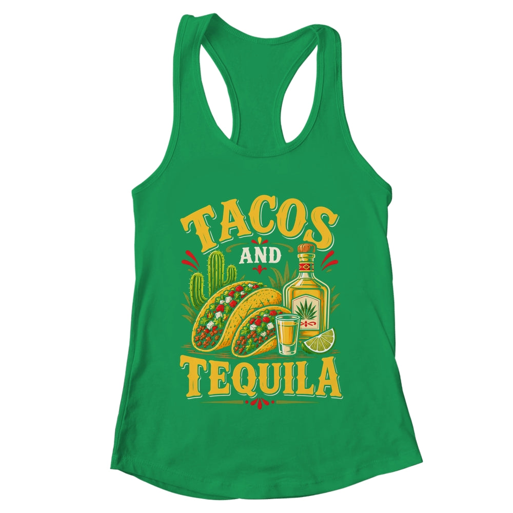 Tacos And Tequila Vintage Mexican Food Drink Lover Design Shirt & Tank Top | teecentury