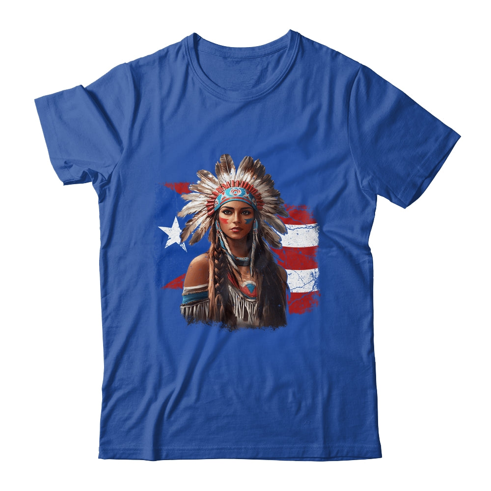 Taino Woman Puerto Rican Flag Indigenous Caribbean Women Shirt & Hoodie | teecentury