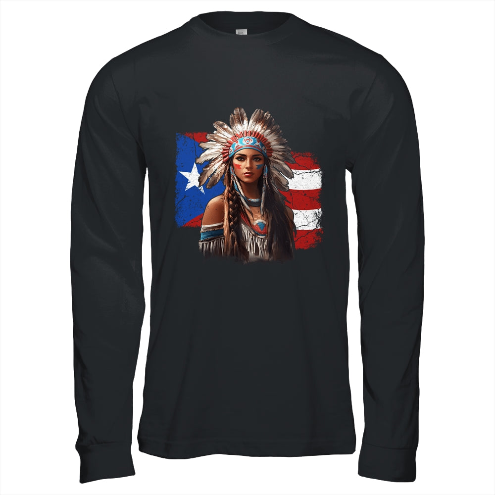 Taino Woman Puerto Rican Flag Indigenous Caribbean Women Shirt & Hoodie | teecentury