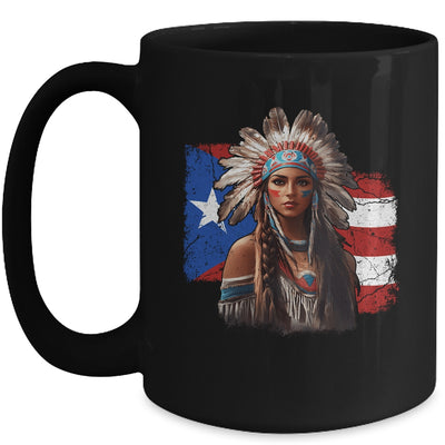 Taino Woman Puerto Rican Flag Indigenous Caribbean Women Mug | teecentury