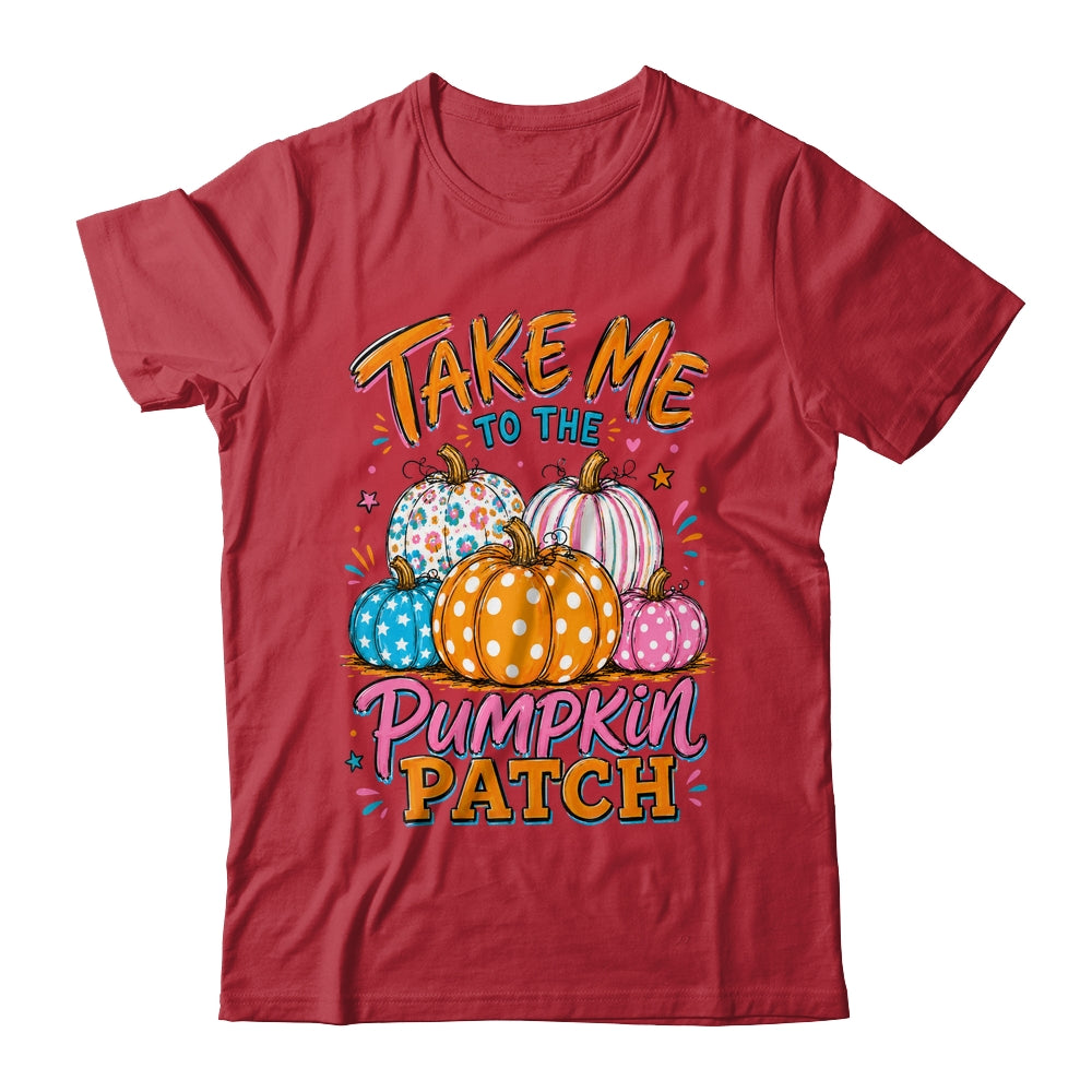 Take Me To The Pumpkin Patch Striped Fall Autumn Halloween Shirt & Sweatshirt | teecentury