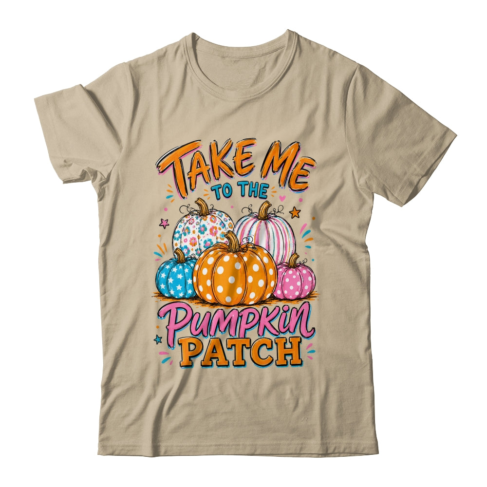 Take Me To The Pumpkin Patch Striped Fall Autumn Halloween Shirt & Sweatshirt | teecentury