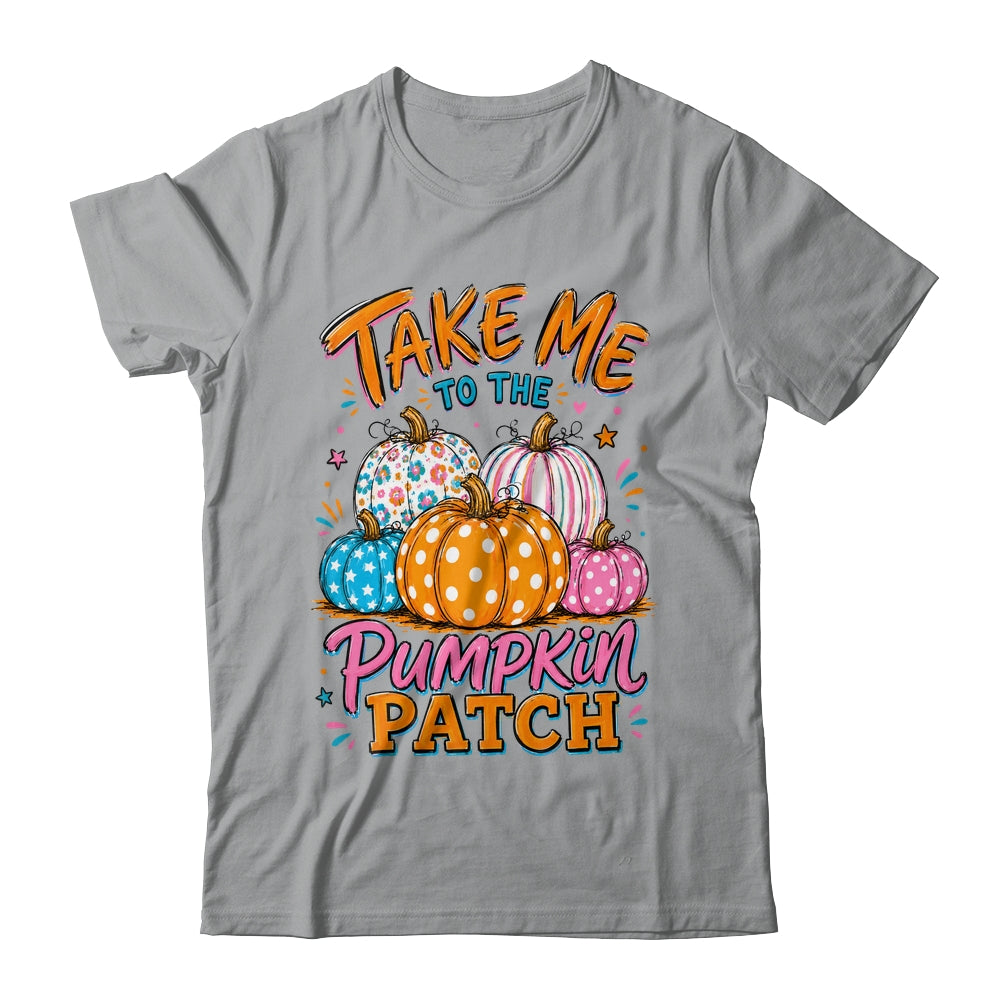 Take Me To The Pumpkin Patch Striped Fall Autumn Halloween Shirt & Sweatshirt | teecentury