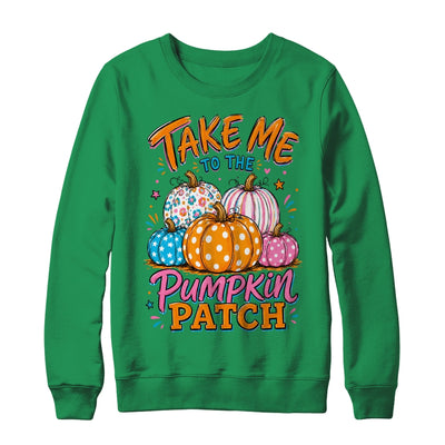 Take Me To The Pumpkin Patch Striped Fall Autumn Halloween Shirt & Sweatshirt | teecentury