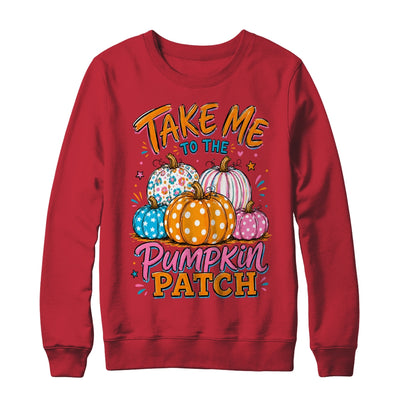 Take Me To The Pumpkin Patch Striped Fall Autumn Halloween Shirt & Sweatshirt | teecentury