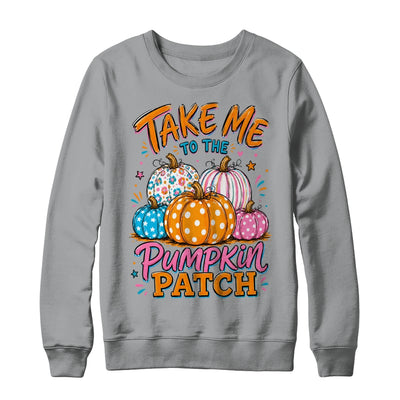 Take Me To The Pumpkin Patch Striped Fall Autumn Halloween Shirt & Sweatshirt | teecentury