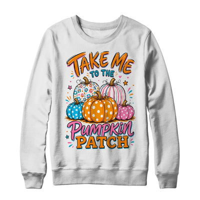 Take Me To The Pumpkin Patch Striped Fall Autumn Halloween Shirt & Sweatshirt | teecentury