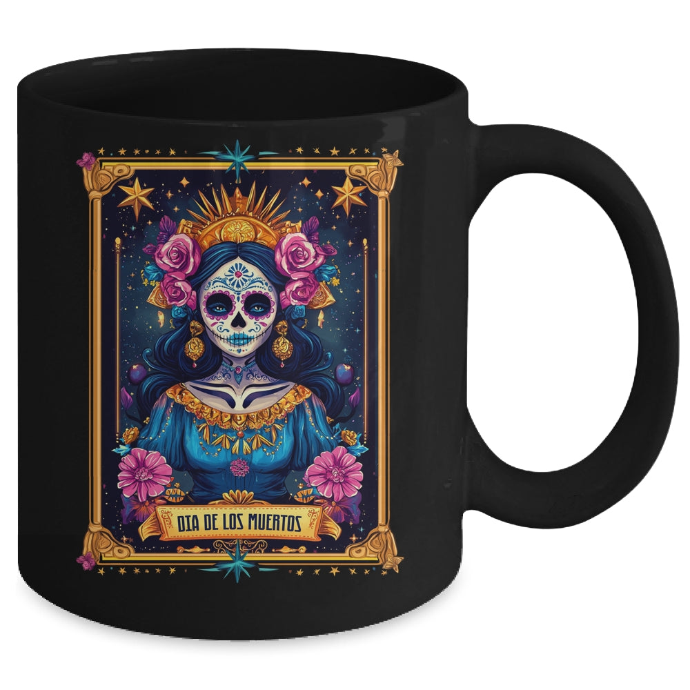 Tarot Card Dia De Los Muertos Woman La Catrina Day Of Dead Mug | teecentury