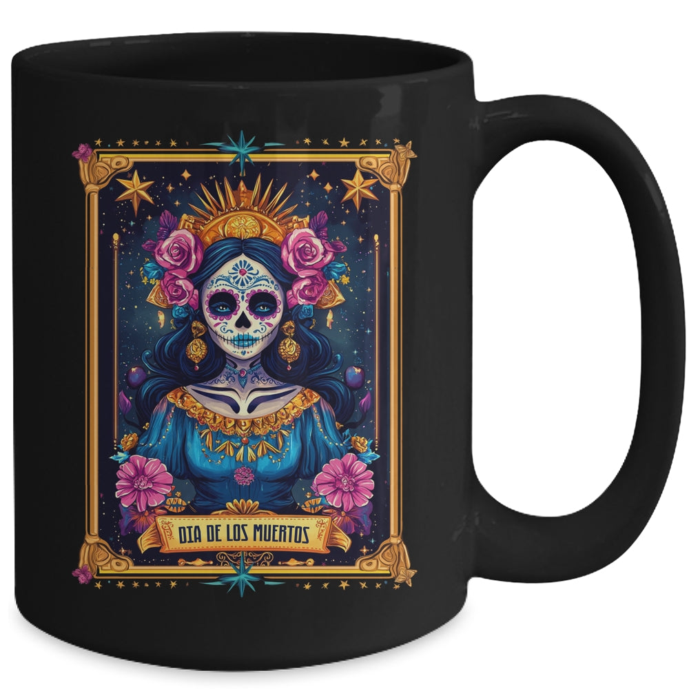 Tarot Card Dia De Los Muertos Woman La Catrina Day Of Dead Mug | teecentury