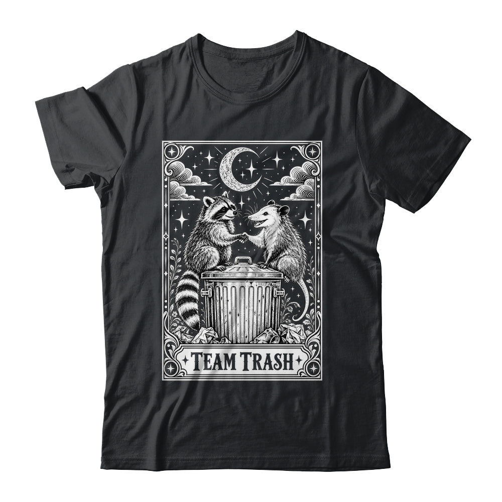 Tarot Card Vintage Team Trash Crescent Moon Opossum Raccoon Shirt & Hoodie | teecentury