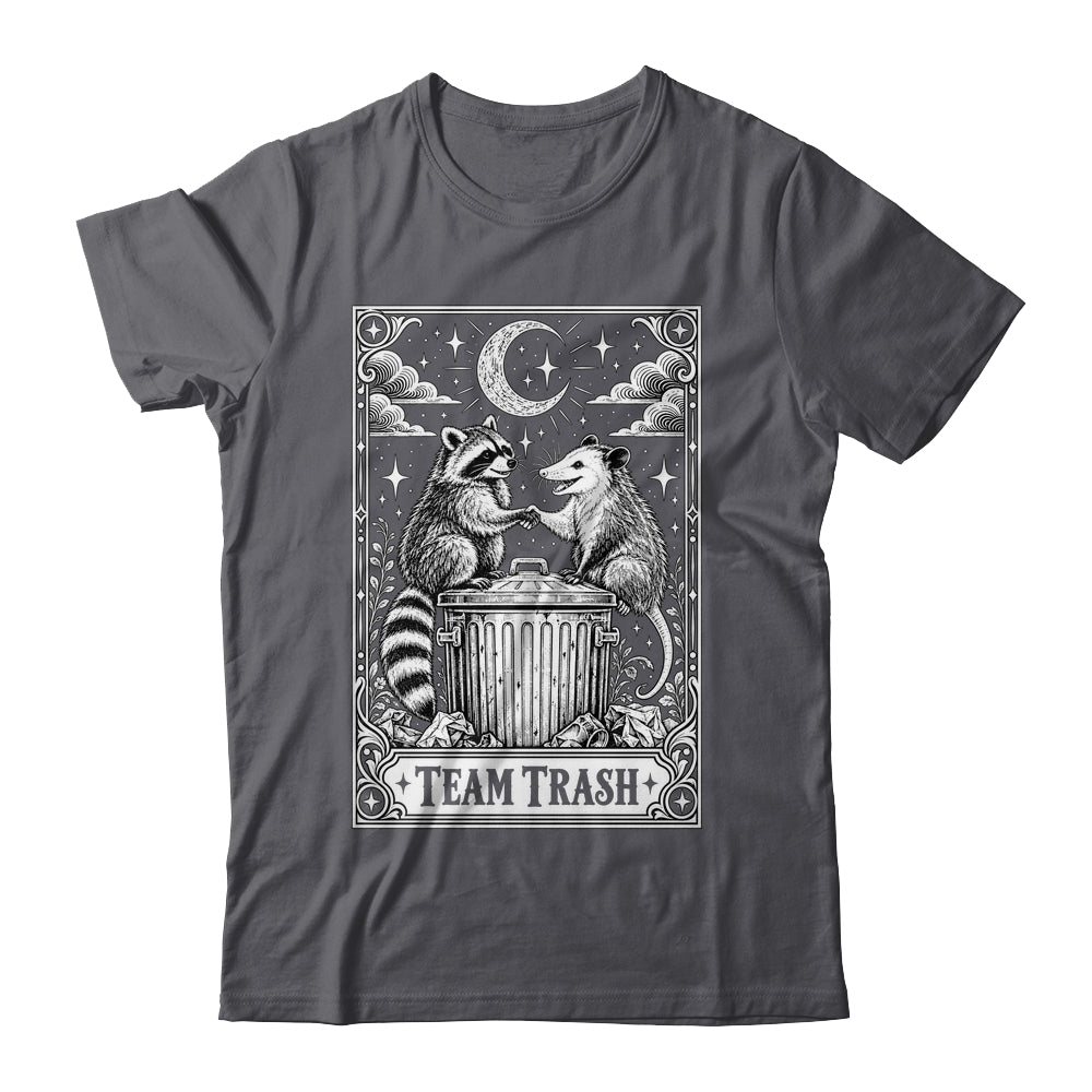 Tarot Card Vintage Team Trash Crescent Moon Opossum Raccoon Shirt & Hoodie | teecentury