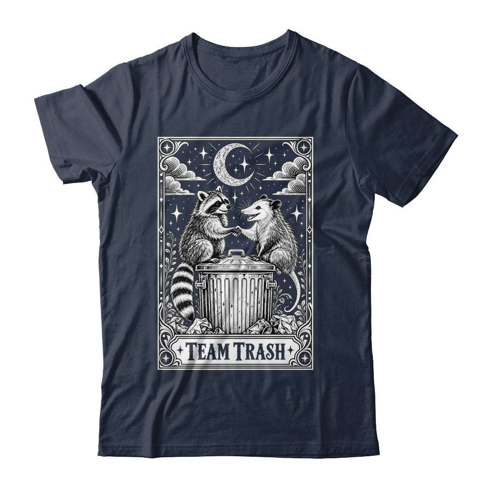 Tarot Card Vintage Team Trash Crescent Moon Opossum Raccoon Shirt & Hoodie | teecentury