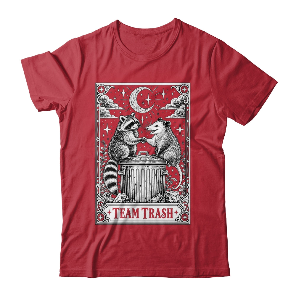 Tarot Card Vintage Team Trash Crescent Moon Opossum Raccoon Shirt & Hoodie | teecentury