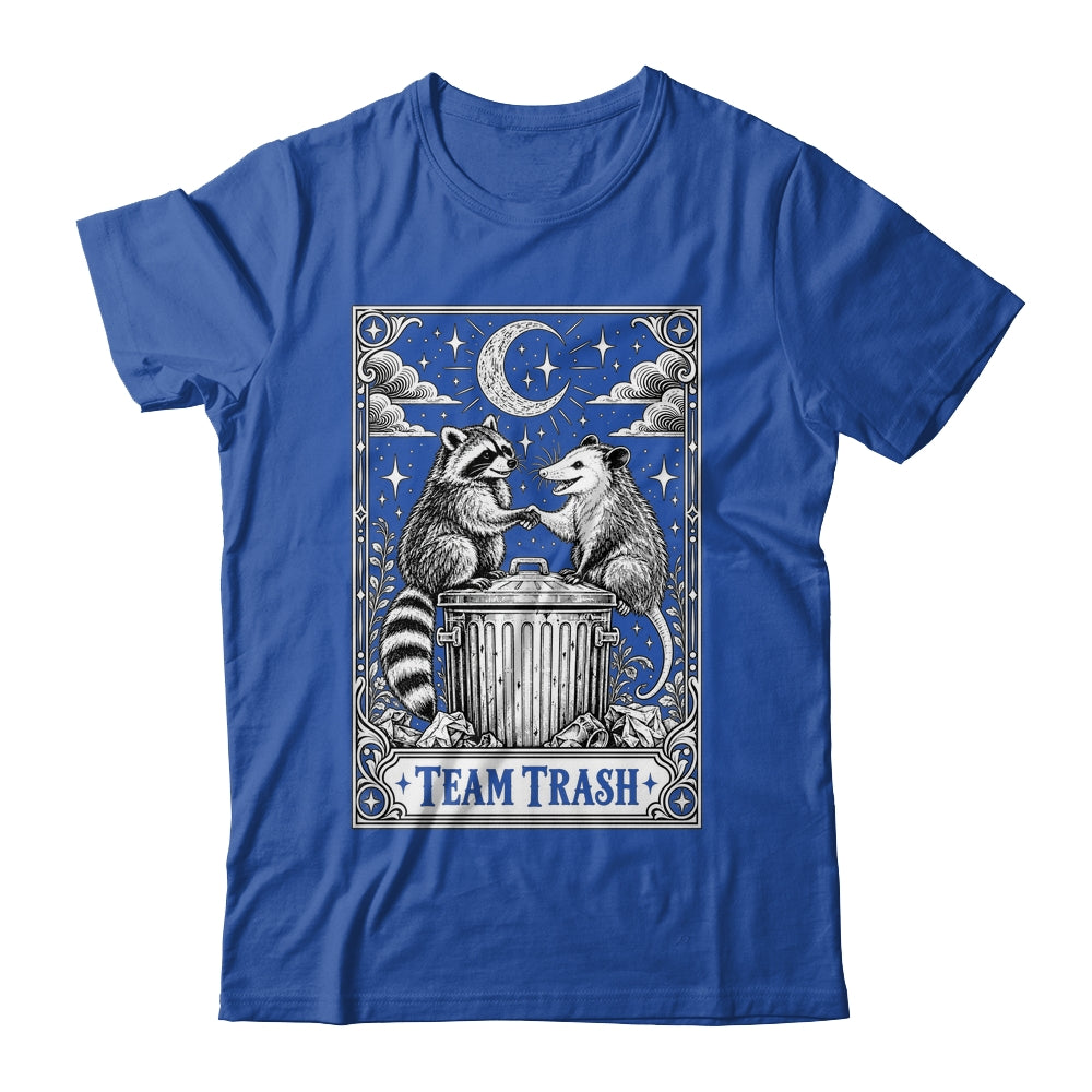 Tarot Card Vintage Team Trash Crescent Moon Opossum Raccoon Shirt & Hoodie | teecentury