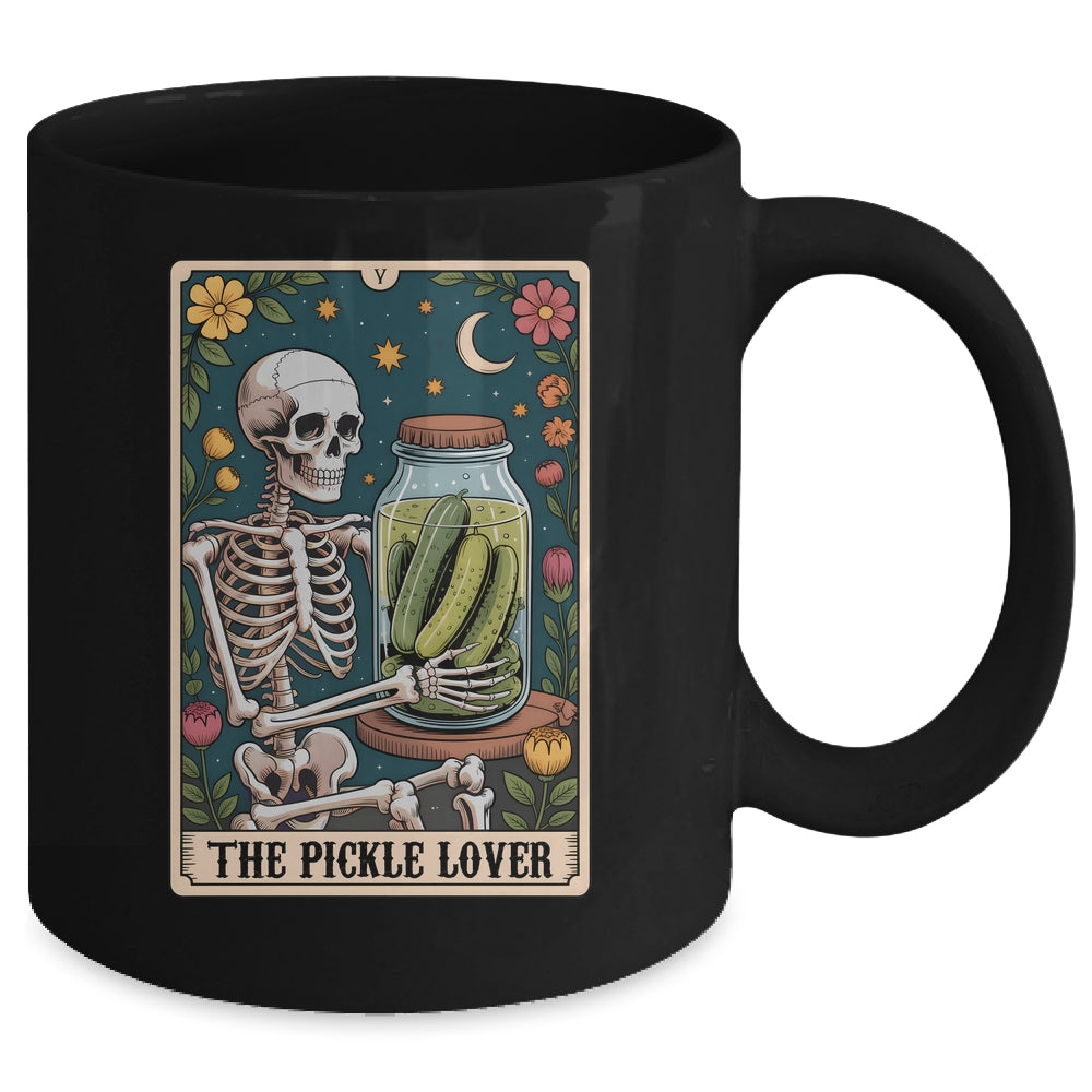 Tarot Pickle Lover Pickles Foodie Skeleton Tarot Card Funny Mug | teecentury
