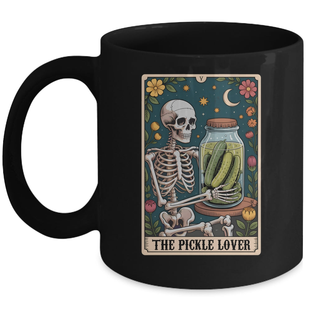 Tarot Pickle Lover Pickles Foodie Skeleton Tarot Card Funny Mug | teecentury