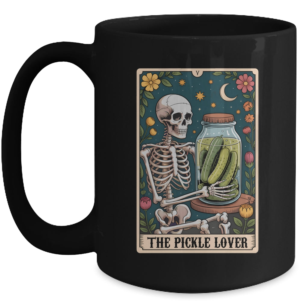 Tarot Pickle Lover Pickles Foodie Skeleton Tarot Card Funny Mug | teecentury