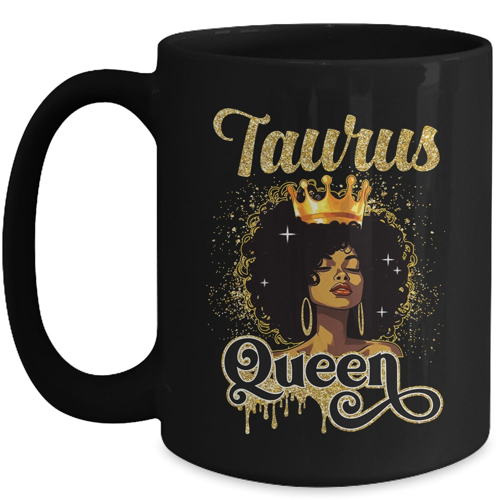 Taurus Queen Birthday Afro Girls Black Zodiac Birthday Mug | teecentury