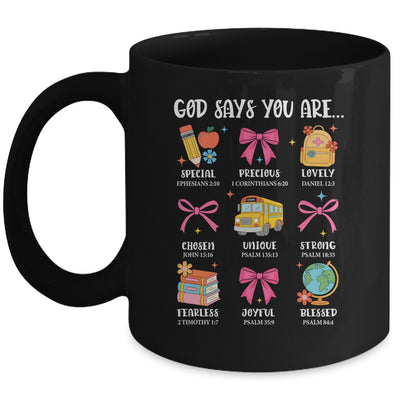 Teacher Christian God Says I Am Faith Religious Bible Verse Mug | teecentury
