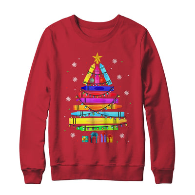 Teacher Christmas Xmas Crayon Tree Light Kids Student Shirt & Sweatshirt | teecentury