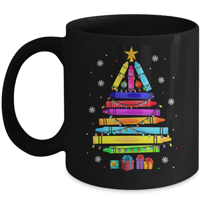 Teacher Christmas Xmas Crayon Tree Light Kids Student Mug | teecentury