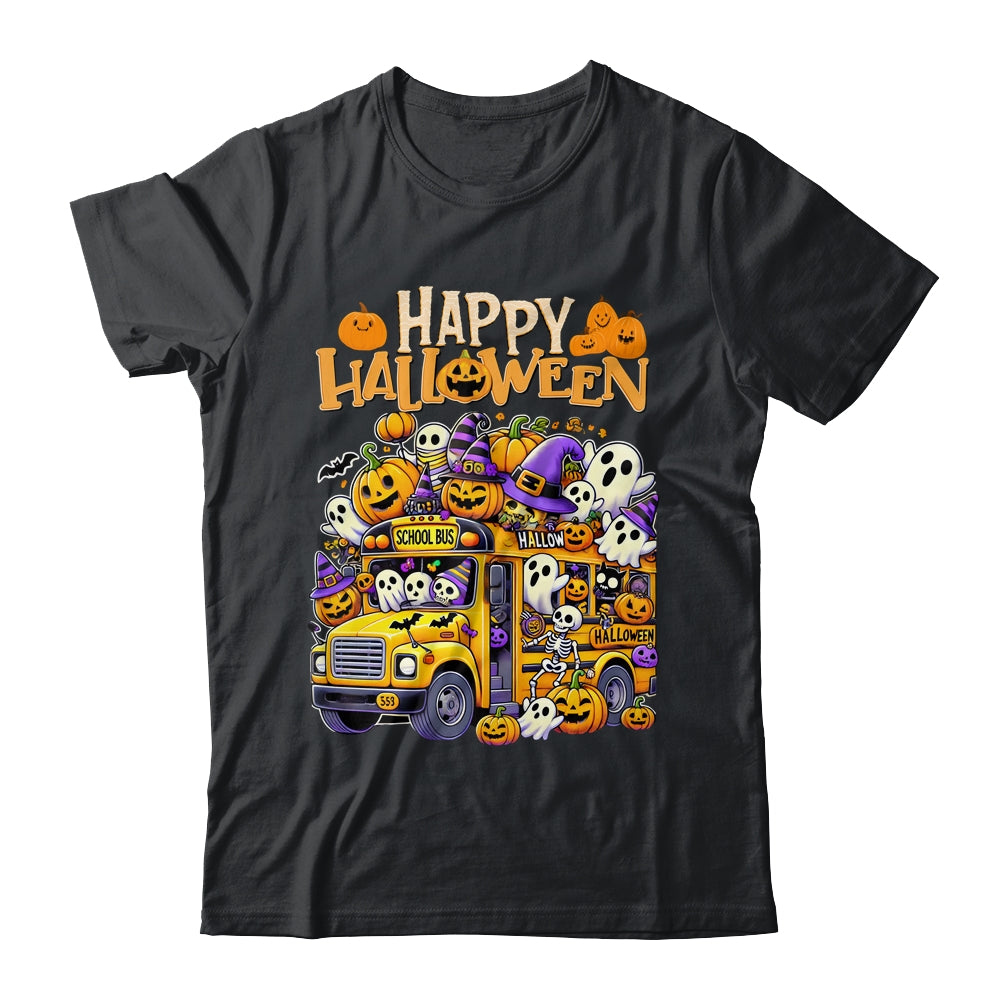 Teacher Halloween School Bus Driver Cute Ghost Witch Party Shirt & Sweatshirt | teecentury