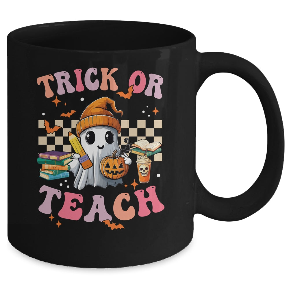 Teacher Halloween Trick Or Teach Cute Ghost Coffee Pumpkins Mug | teecentury