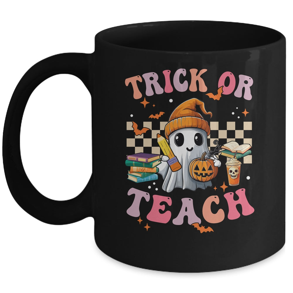 Teacher Halloween Trick Or Teach Cute Ghost Coffee Pumpkins Mug | teecentury