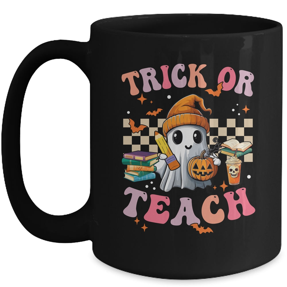 Teacher Halloween Trick Or Teach Cute Ghost Coffee Pumpkins Mug | teecentury