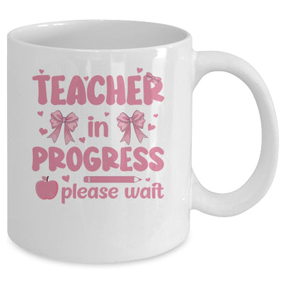 Teacher In Progress Coquette Pink Bow Future Teacher Women Mug | teecentury