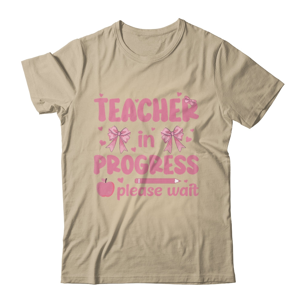 Teacher In Progress Coquette Pink Bow Future Teacher Women Shirt & Hoodie | teecentury