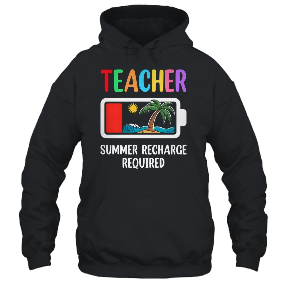 Teacher Summer Recharge Required Last Day Of School Funny Shirt & Tank Top | teecentury