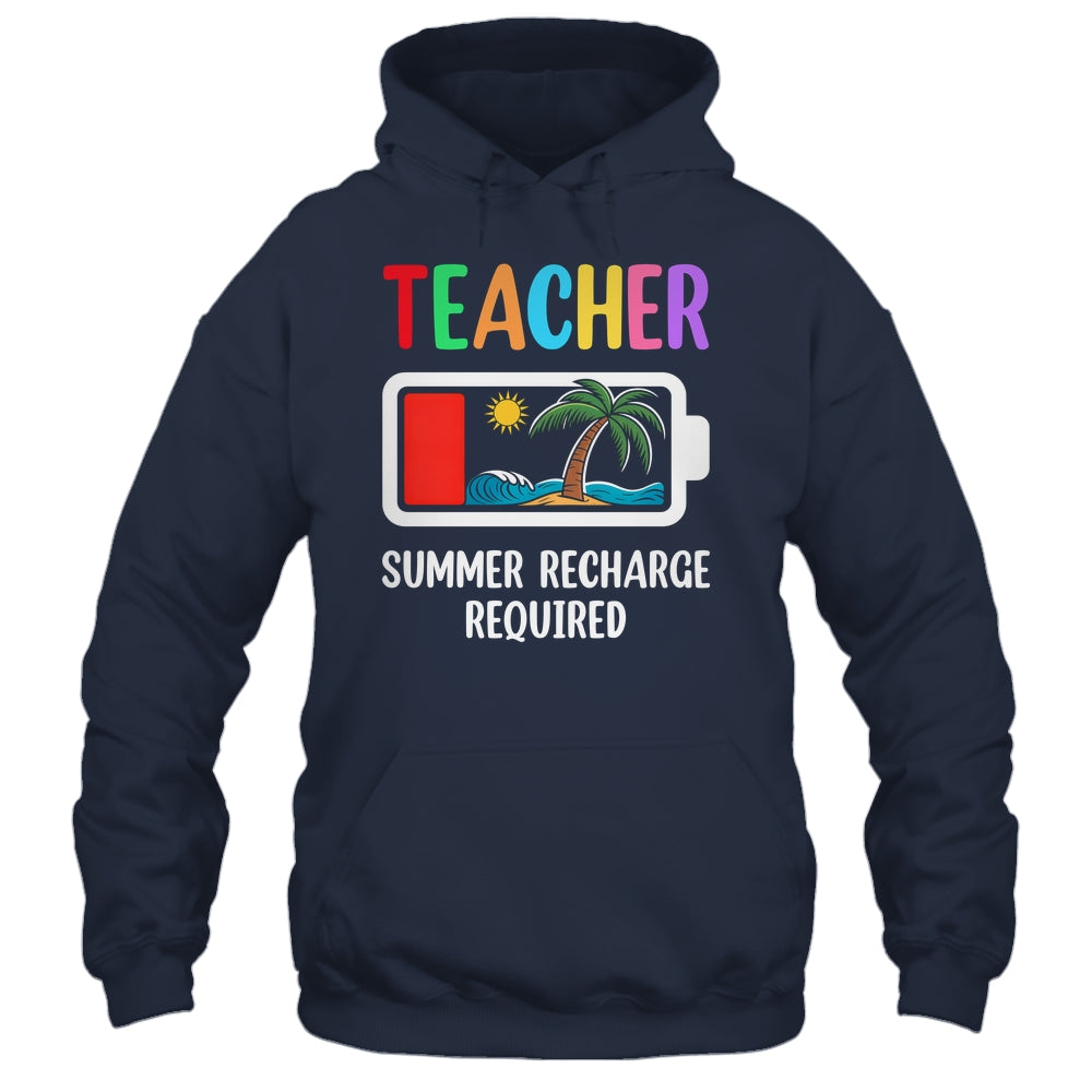 Teacher Summer Recharge Required Last Day Of School Funny Shirt & Tank Top | teecentury