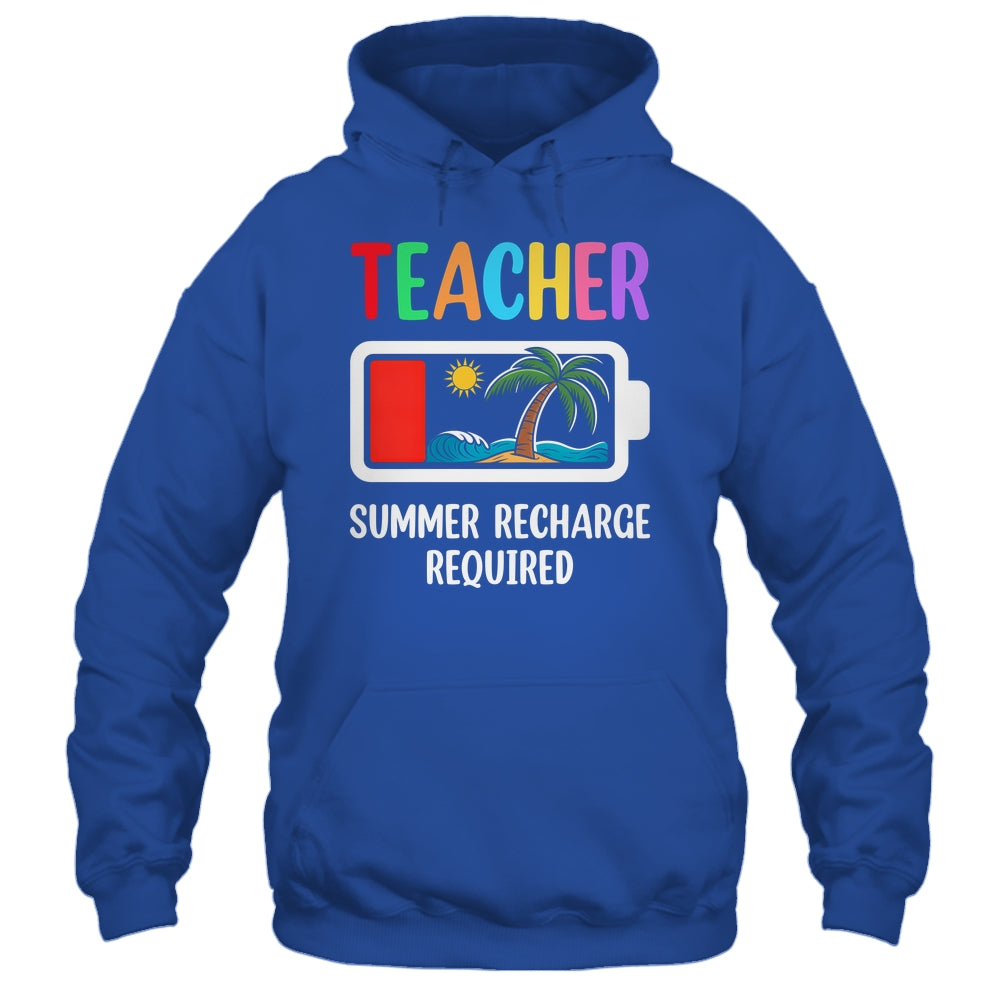 Teacher Summer Recharge Required Last Day Of School Funny Shirt & Tank Top | teecentury