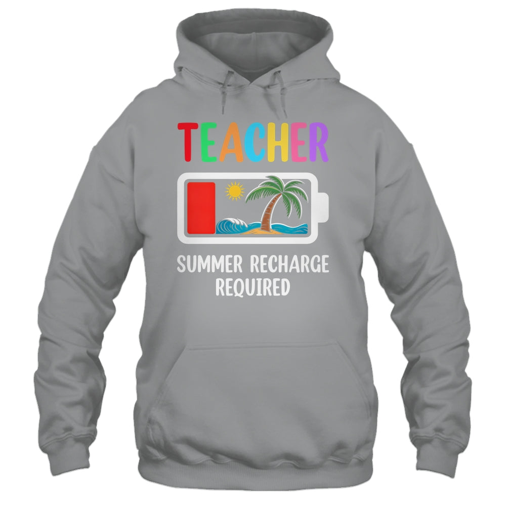 Teacher Summer Recharge Required Last Day Of School Funny Shirt & Tank Top | teecentury