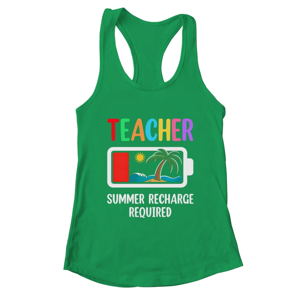 Teacher Summer Recharge Required Last Day Of School Funny Shirt & Tank Top | teecentury